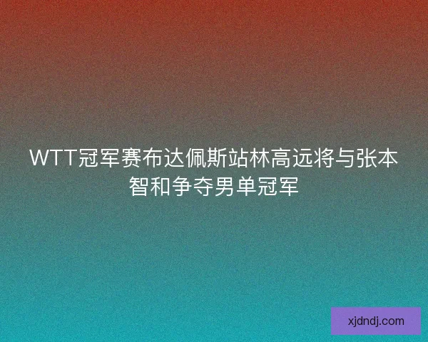 WTT冠军赛布达佩斯站林高远将与张本智和争夺男单冠军