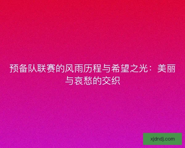 预备队联赛的风雨历程与希望之光:美丽与哀愁的交织 预备队联赛的风雨历程与希望之光:美丽与哀愁的交织
