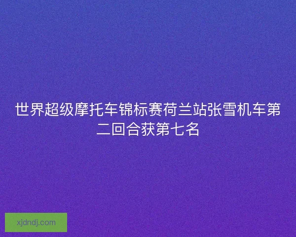 世界超级摩托车锦标赛荷兰站张雪机车第二回合获第七名